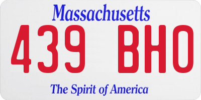 MA license plate 439BH0