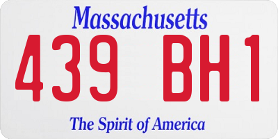 MA license plate 439BH1
