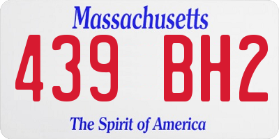 MA license plate 439BH2