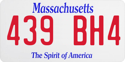 MA license plate 439BH4