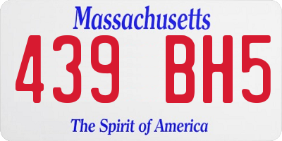 MA license plate 439BH5