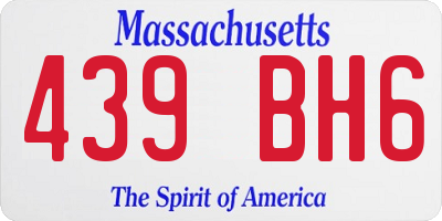 MA license plate 439BH6