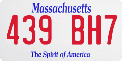 MA license plate 439BH7