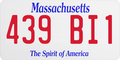 MA license plate 439BI1