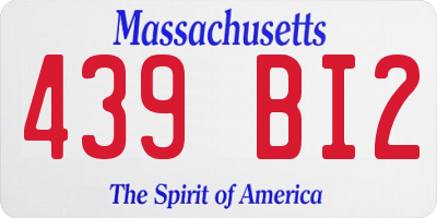 MA license plate 439BI2