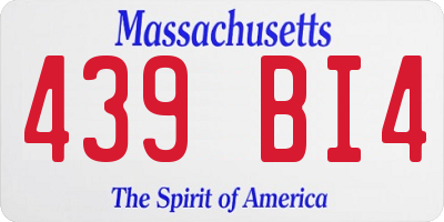 MA license plate 439BI4