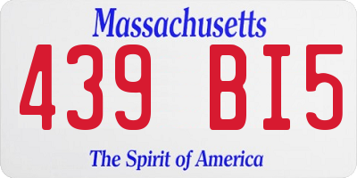 MA license plate 439BI5