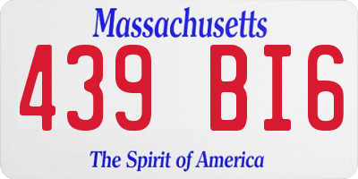 MA license plate 439BI6