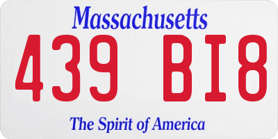 MA license plate 439BI8