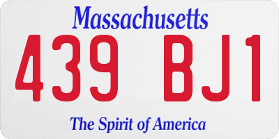 MA license plate 439BJ1
