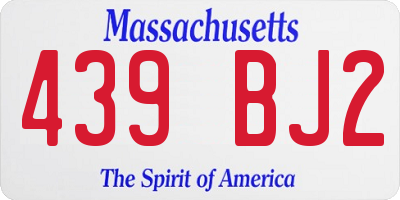 MA license plate 439BJ2