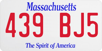 MA license plate 439BJ5