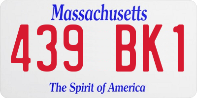 MA license plate 439BK1