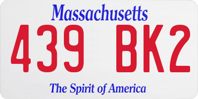 MA license plate 439BK2