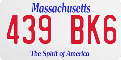 MA license plate 439BK6