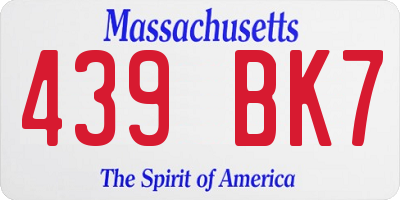 MA license plate 439BK7