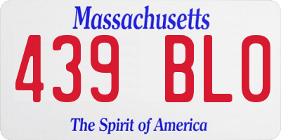 MA license plate 439BL0