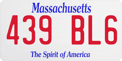 MA license plate 439BL6