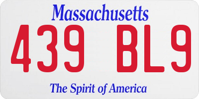 MA license plate 439BL9