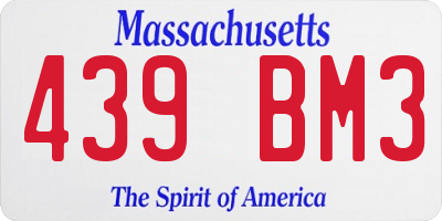 MA license plate 439BM3