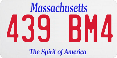 MA license plate 439BM4