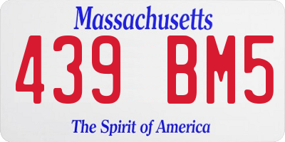 MA license plate 439BM5