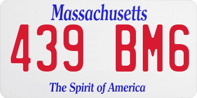 MA license plate 439BM6