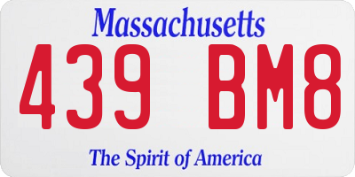 MA license plate 439BM8