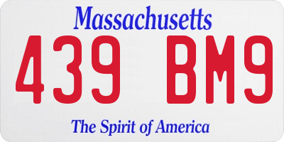 MA license plate 439BM9
