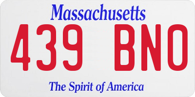 MA license plate 439BN0