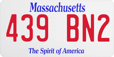 MA license plate 439BN2