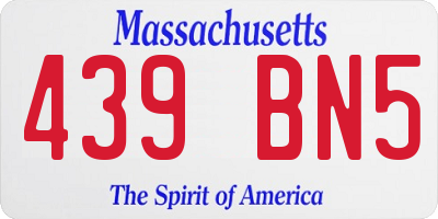 MA license plate 439BN5