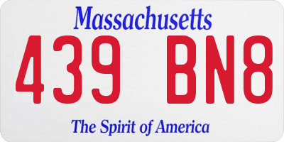 MA license plate 439BN8