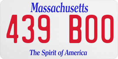 MA license plate 439BO0