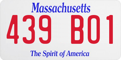 MA license plate 439BO1