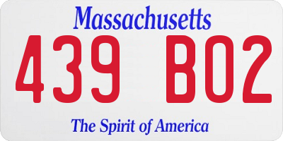 MA license plate 439BO2