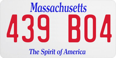 MA license plate 439BO4