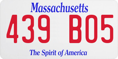 MA license plate 439BO5