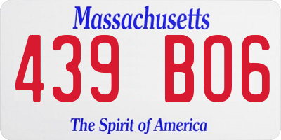 MA license plate 439BO6