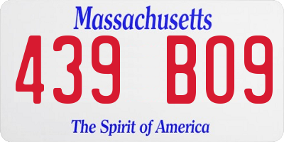 MA license plate 439BO9