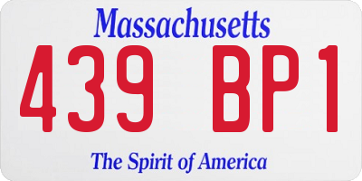MA license plate 439BP1