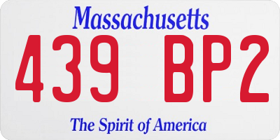 MA license plate 439BP2