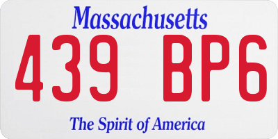 MA license plate 439BP6
