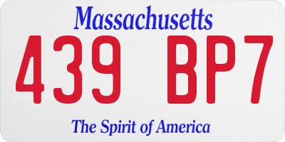 MA license plate 439BP7