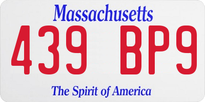 MA license plate 439BP9