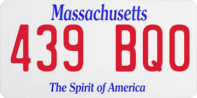 MA license plate 439BQ0