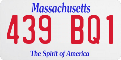 MA license plate 439BQ1
