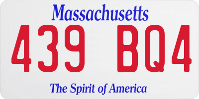 MA license plate 439BQ4