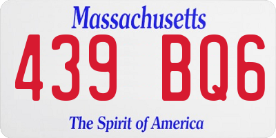 MA license plate 439BQ6