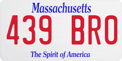 MA license plate 439BR0